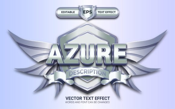 Azure Logo or Badge with Text Effect: A Customizable Design Asset