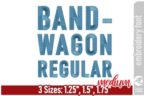 Bandwagon Regular Embroidery Font - M: A Bold Choice for Modern Branding