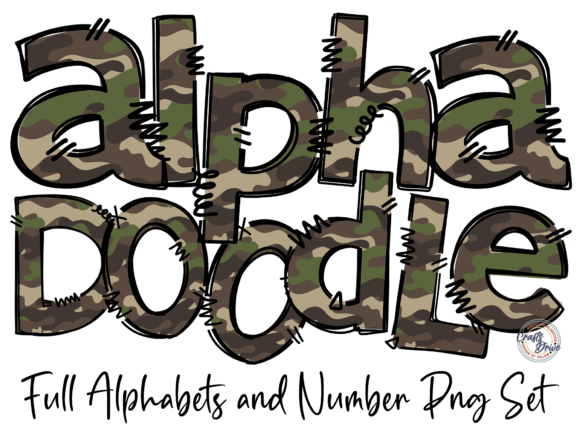 Camo Doodle Font Letters Alphabet PNG: A Creative Asset for Designers
