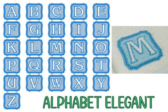 Elegant Alphabet: Your 7x7cm Embroidery Font for Timeless Monograms