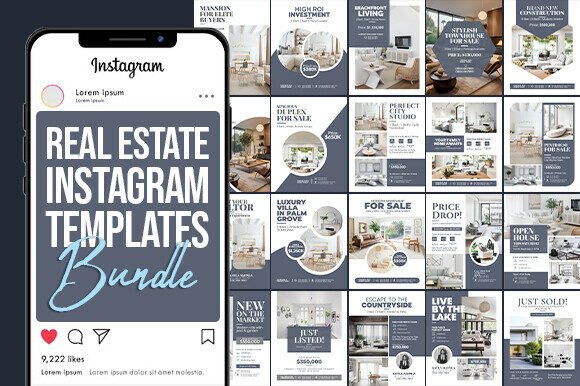 Elevate Your Listings with a Modern Real Estate Instagram Templates Bundle
