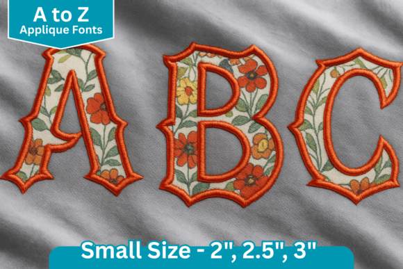 Fantasy Blackletter Embroidery Font: Bold Appliqué Style