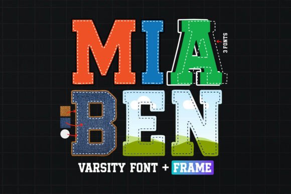 Mia Ben Canva Font Frame Template: Craft Bold, Stitched Designs