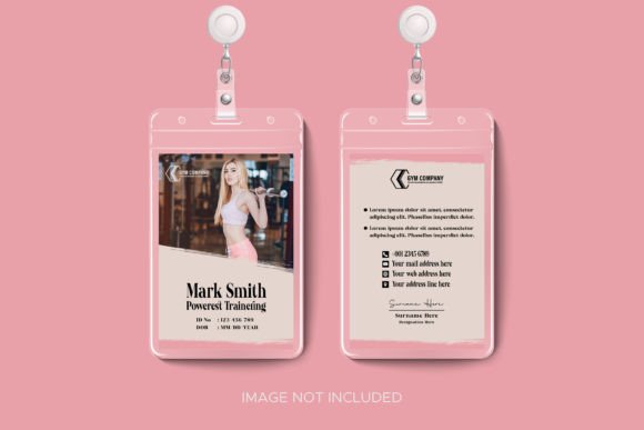 Modern Gym and Fitness Woman ID Card Template