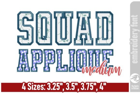 Squad Varsity Applique Font: Bold Team Spirit