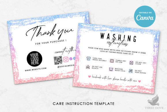 T-Shirt Washing Care Instruction Card: A Professional Touch for Your Brand