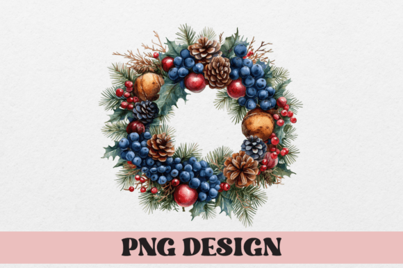 Watercolor Christmas Garland: Festive Digital Art for Cricut & Silhouette